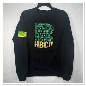 Black Tag Black Everything HBCU Sweatshirt Cotton Black Green Gold Sz S